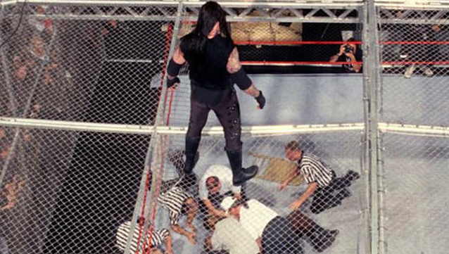 Photos Mankind And Undertakers Epic 1998 Hell In A Cell Match Sick 
