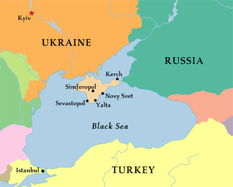 Crimea - Ukraine - Russia - Map