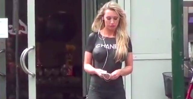 Super Hot Danish Model Walks Down The Street Wearing Nothing But Body