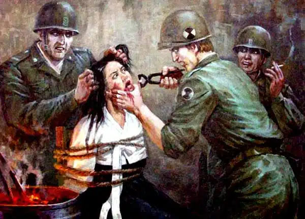 North Korea - anti-American Propaganda pulling teeth