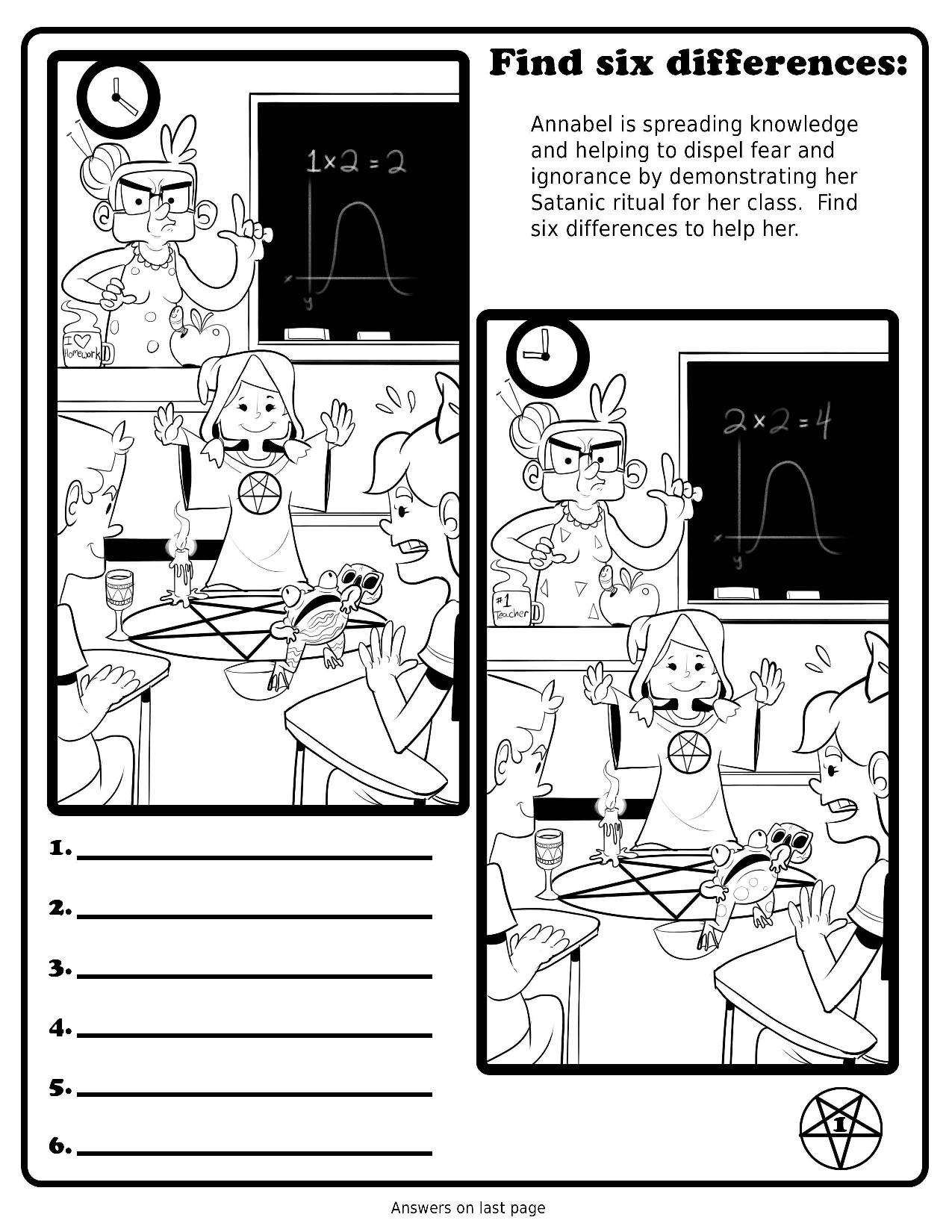Satanist Activity Book Page 2