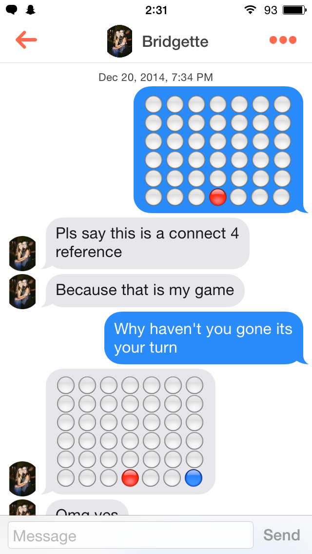 Tinder Connect 4 Game