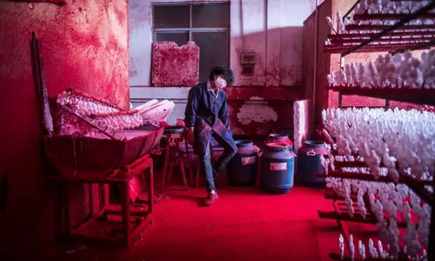 Christmas decorations being made at a factory in Yiwu city, Zhejiang province, China - 15 Dec 2014