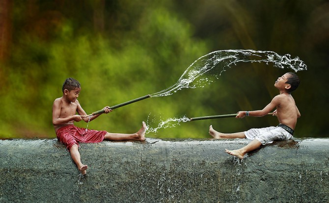 Herman Damar Indonesia - water fight