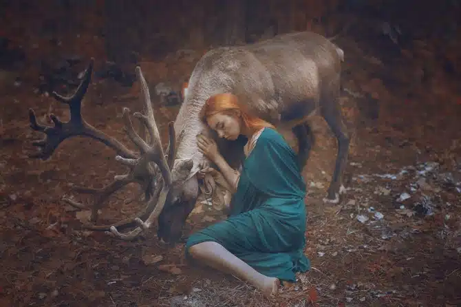 Katerina Plotnikova - Girl And Reindeer