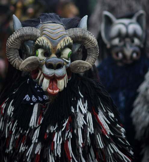 Perchten pagan festival in Germany - animals