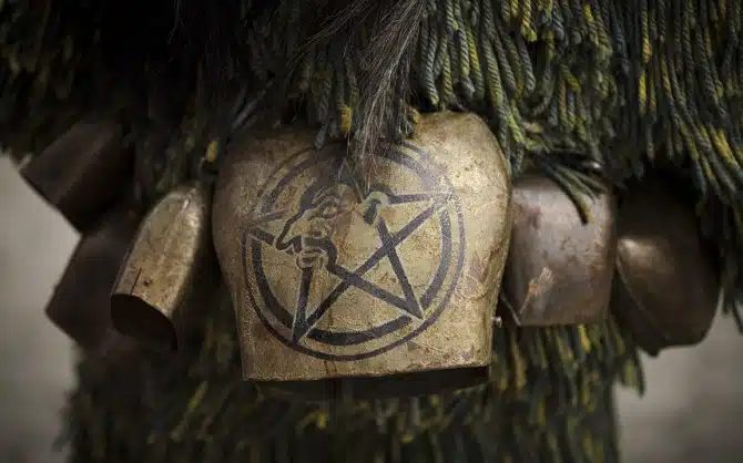 Perchten pagan festival in Germany - bell
