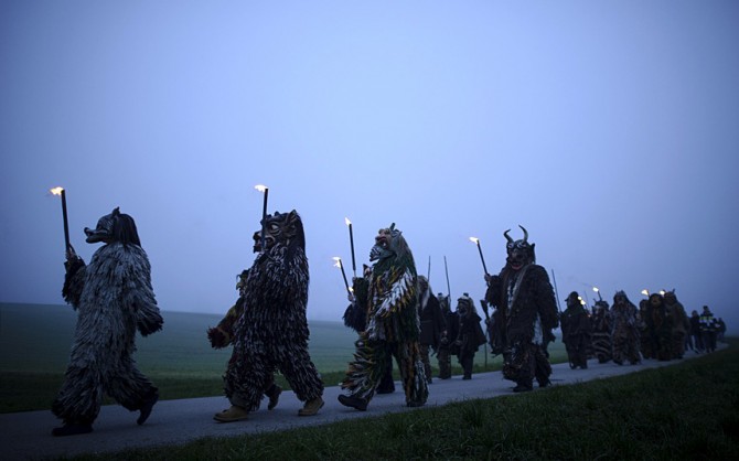 Perchten pagan festival in Germany - ghost busters