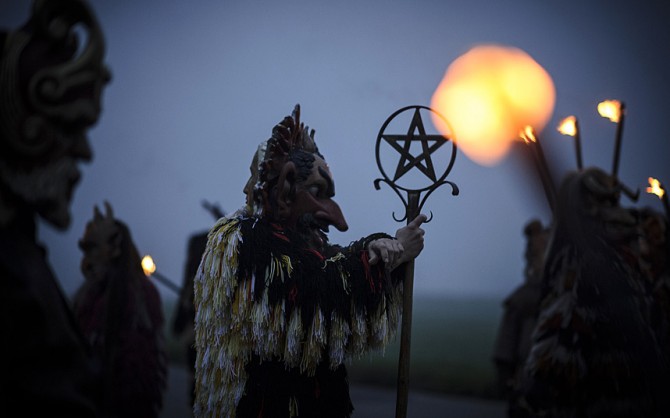 Perchten pagan festival in Germany - pentacle