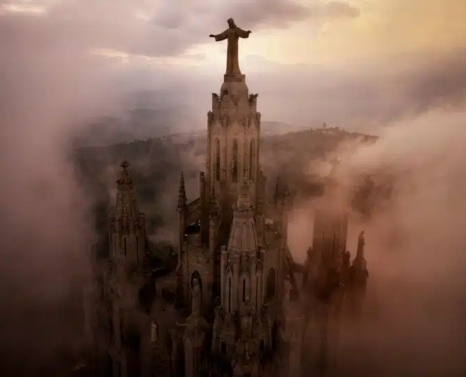 Best Drone Photos - Temple Expiatori del Sagrat Cor Church in Barcelona
