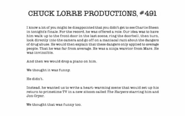 Chuck Lorre Calling Card