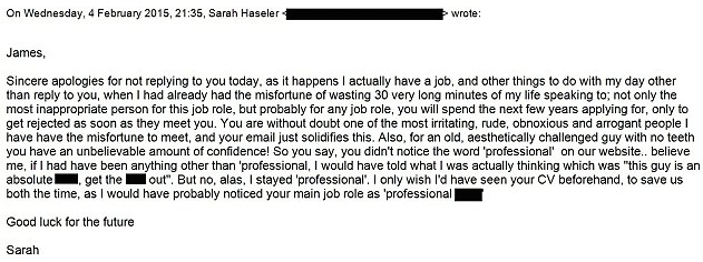 Worst Job Rejection Letter Ever