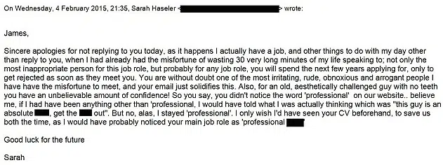 Worst Job Rejection Letter Ever
