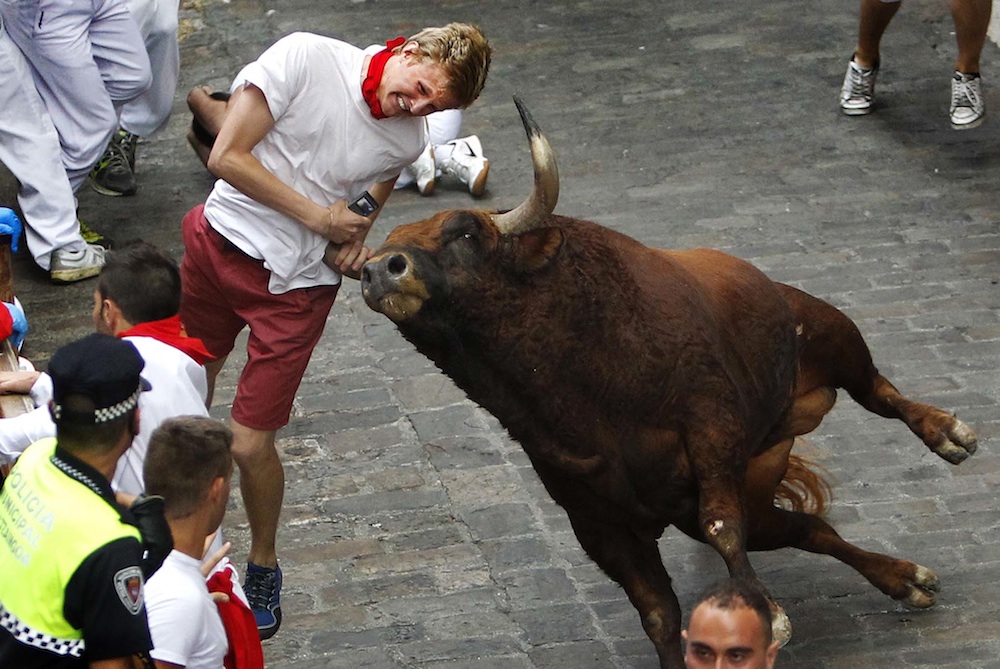 Check Out This Unbelievable Drone Footage Of The Running Of The Bulls