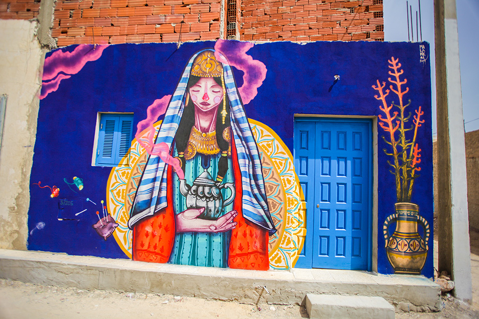 Er-Riadh Street Art Project Tunisia - Woman