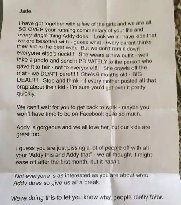 Moms New Baby Oversharing Message