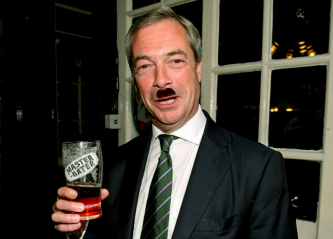 Nigel Farage Hitler Moustache