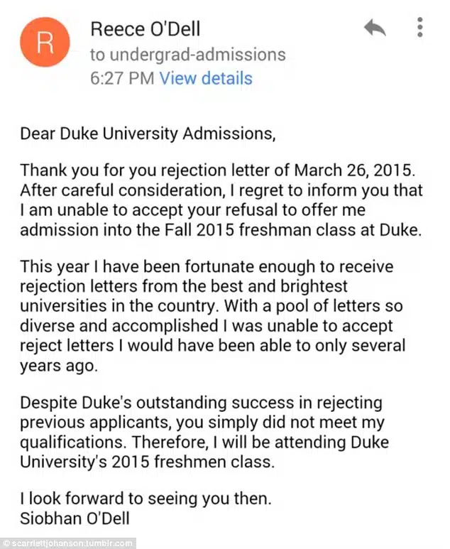 Rejection Letter