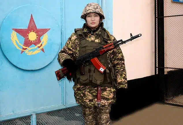 Pic shows: Abildaeva Aigul Isahanovna. Military officials in Borat’s homeland Kazakhstan have introduced a Miss Army competition to encourage more people to sign up for duty. The Kazakhstani Ministry of Defence has chosen 123 of its prettiest female soldiers and posted their photos online where viewers can vote for their faves. The photos show the women posing in three set poses: one with military uniform, one with weapons and one in civilian clothes - and they have already been seen by over 30,000. A spokesman for the MOD said: "Voting began this week and the competition is open until the 10th of May. "We’ve been flooded with views and the clear favourite at the moment is Sergeant Aigerin Karakuchukova who is in the lead with over 1,100 votes. "There is still a long way to go though and anyone could win." The spokesman revealed that the competition was also open to voters not only from Kazakhstan but also neighbouring countries Krygystan, Azerbaijan and Russia. Voter Nicephorus Bocharov, 34, said: "There are certainly some fine looking women in there, although I’m not sure it would make me want to sign up and fight. "Still, am very happy to look at them and imagine what it would be like to take them on in a full on assault." Another fan, Emil Efremov, 32, said: "I think this is a very good idea. "After the world was introduced to Borat people have the impression that everyone hear lives on a farm and sleeps with donkeys. "These photos show that Kazakh women are as beautiful as any others. "I have voted for all of them." The MOD spokesman said: "The winner will receive a cash prize and have the knowledge of knowing she is the most beautiful woman soldier in Kazakhstan. "And hopefully, she'll have the pleasure of knowing she attracted hundreds of young men to join up." (ends)