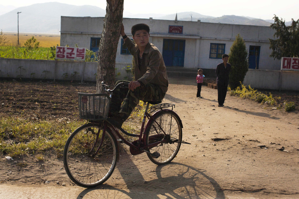 Rural North Korea - Man On Bike