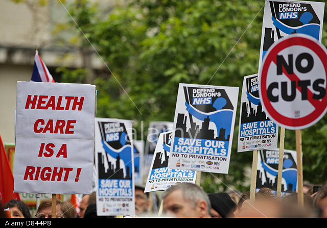 London, UK. 18th May, 2015. Protesters march from Jubilee Gardens to Downing Street to protest cuts to the National Health Service. Credit: Rob Pinney/Alamy Live News