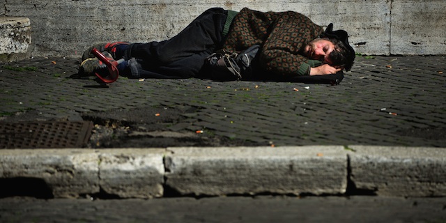 Homeless Sleeping On Street