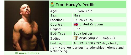 Tom Hardy MySpace Prolife 8