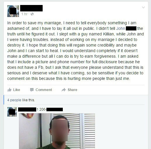 Husband Forces Cheating Wife To Admit Everything On Facebook Sick Chirpse