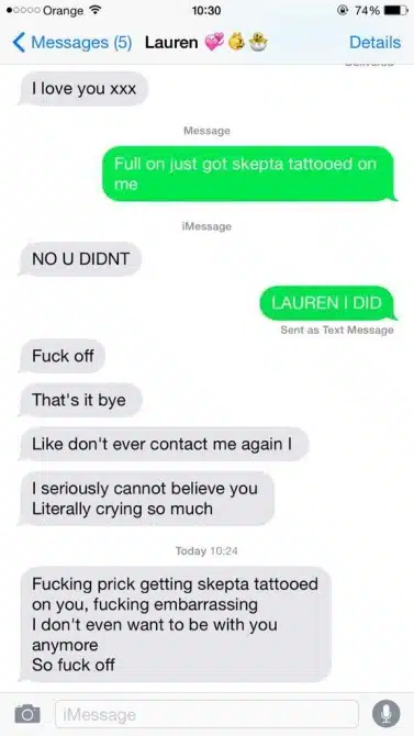 Skepta Tattoo Dumped