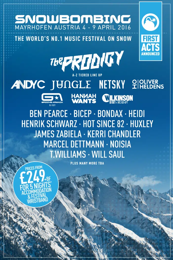 Snowbombing Line Up Released 2016