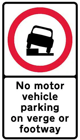 No Pavement Parking Sign