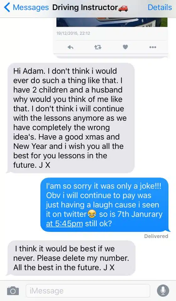 Driving Instructor Sex Text 2