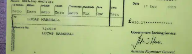 Ryan Air Cheque