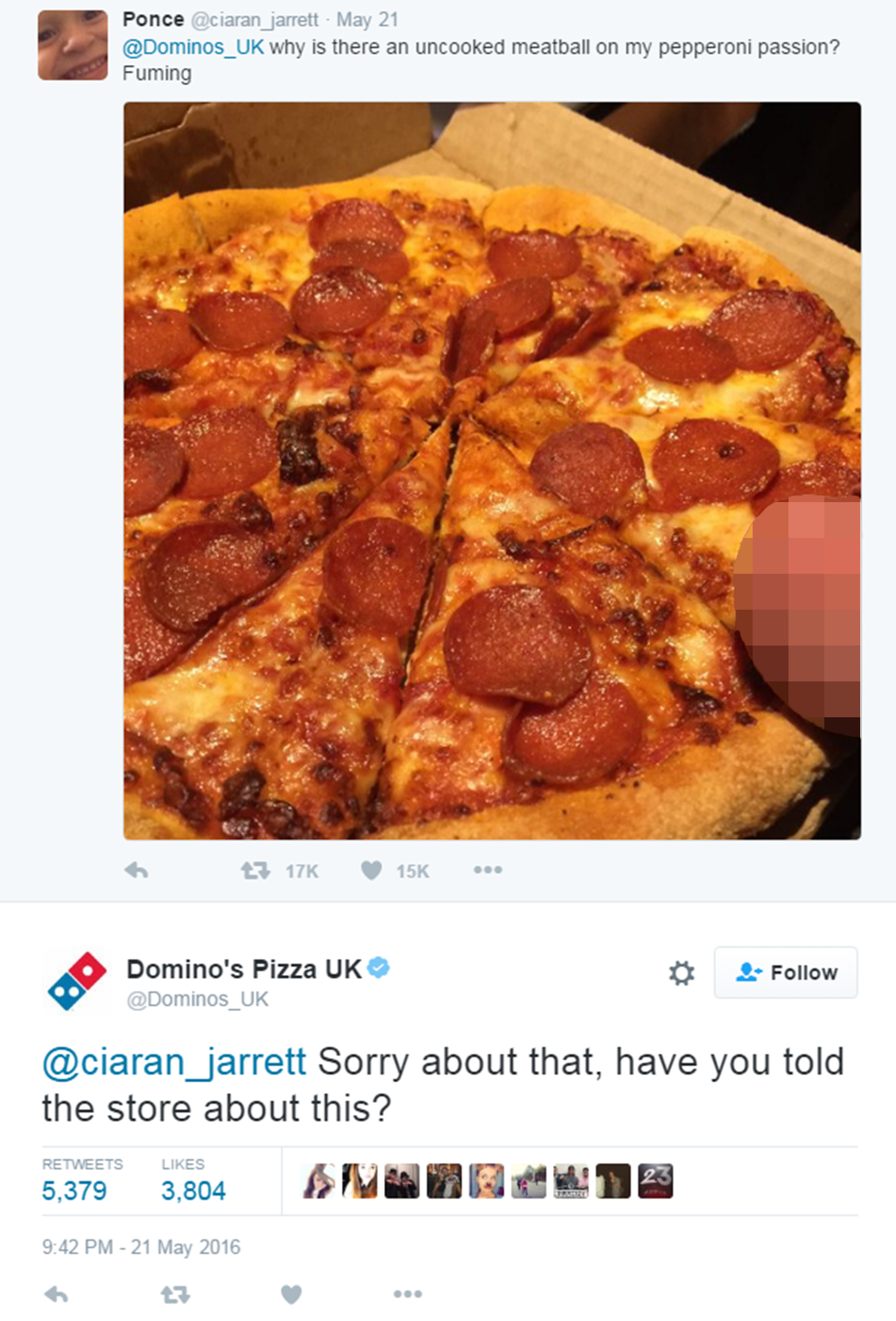Dominos Pizza Testicle