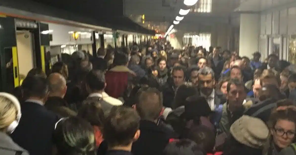 Southern Rail Fail Strike - Packed Platform 2