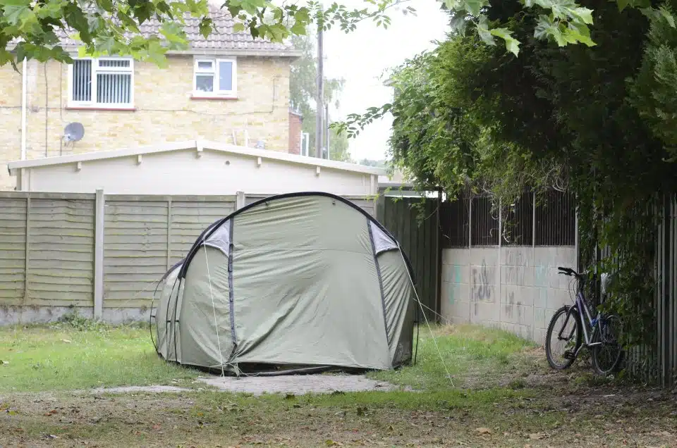 swearing man tent