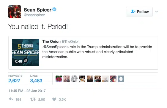Spicer Tweet