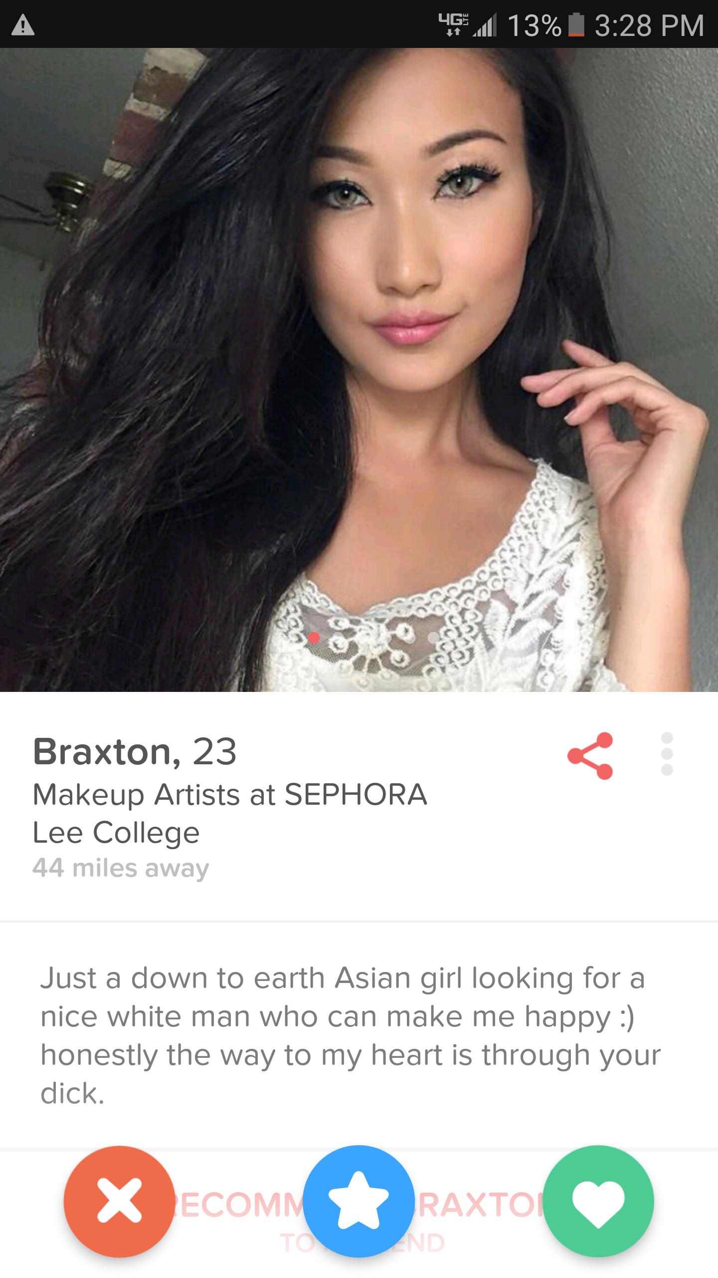 Bios asian tinder The Most