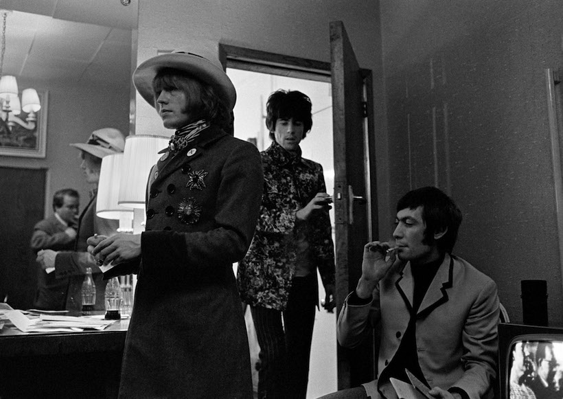 Brian Jones, Keith Richards & Charlie Watts backstage London Palladium 1967