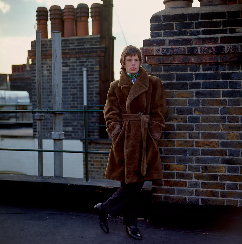 Mick Jagger on the roof of Harley House London 1966