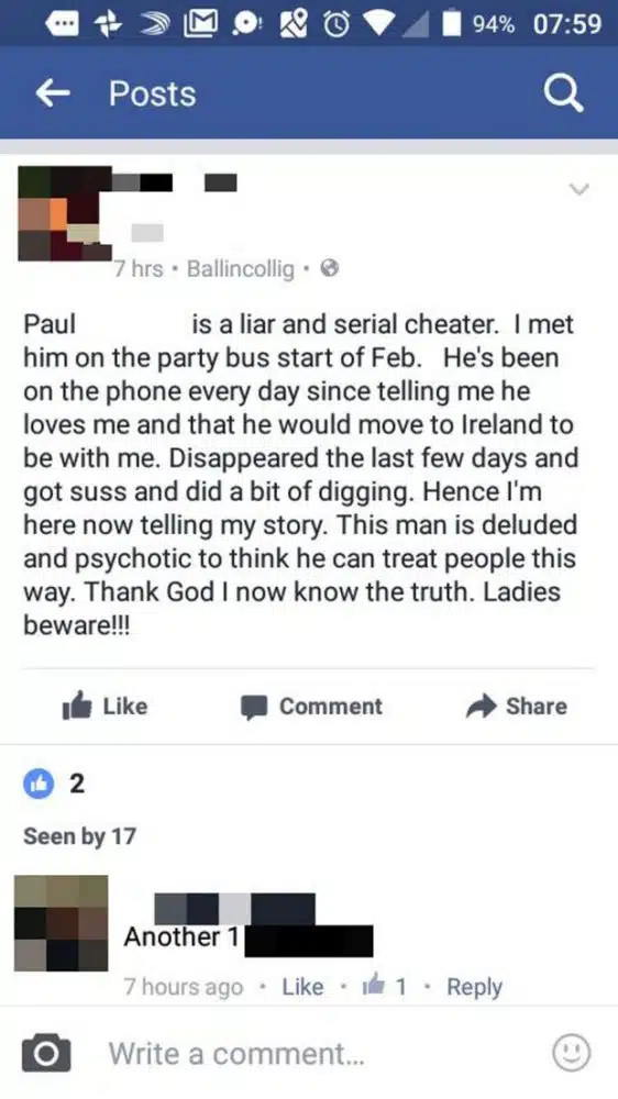 Facebook post paul