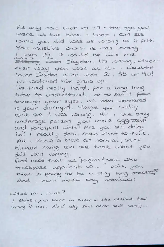 Sex Abuse Letter
