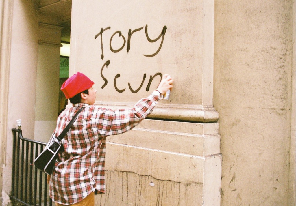 protest london march 26 graffiti