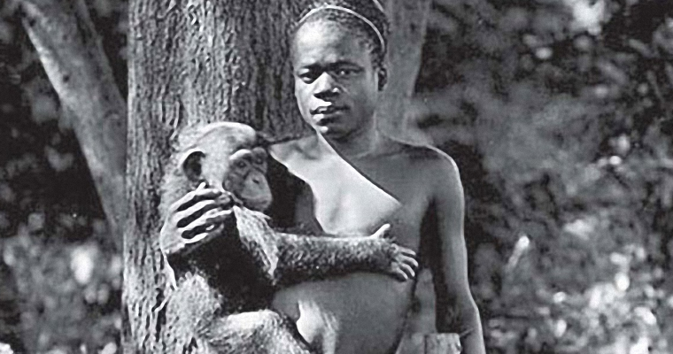 Ota Benga - With Chimpanzee