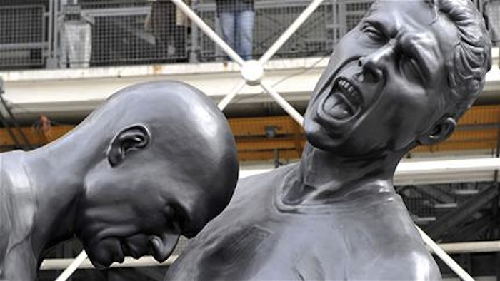 Zidane Statue Heads Close Up