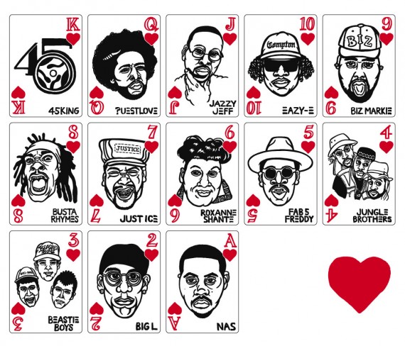 hip hop playing cards hearts