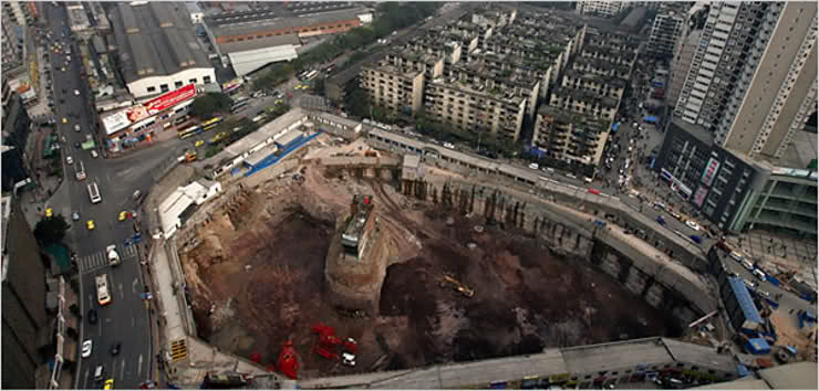 Chongqing Nail House Aerial View 2