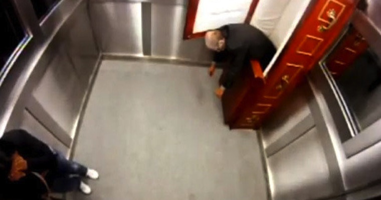 Extremely Scary Corpse Elevator Prank in Brazil