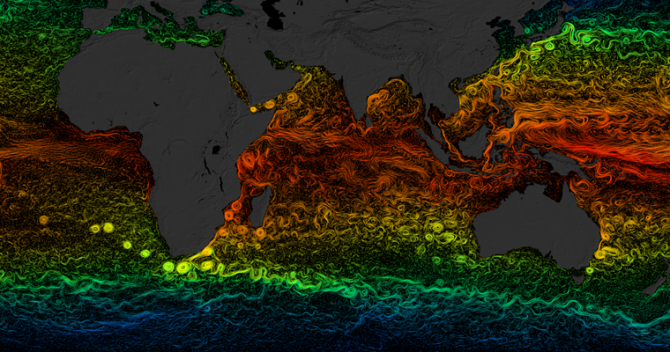 NASA Visualisation Ocean Current Temperatures