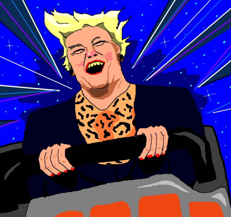 Ann Widdecombe Riding Space Mountain